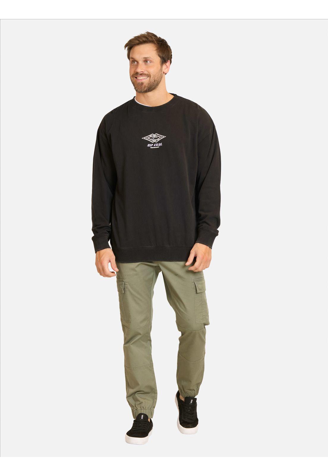 Poleron CR Double Ups Crew Negro Hombre Rip Curl-3