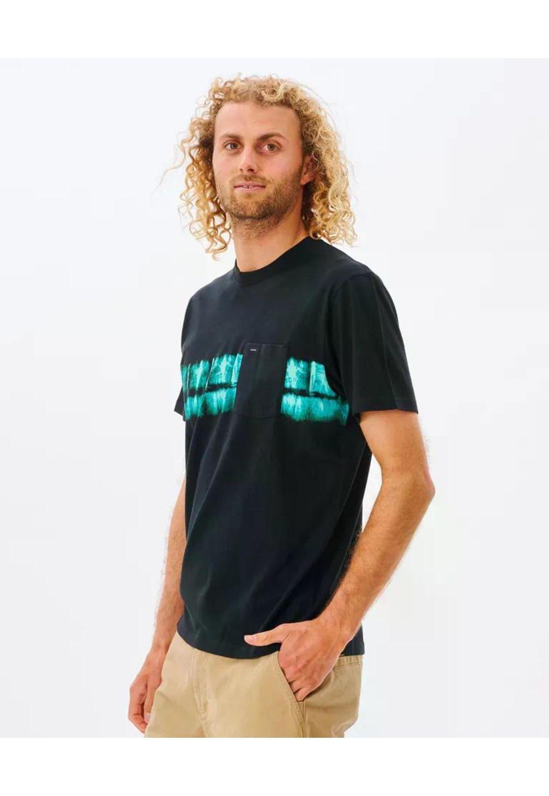 Polera MEDINA TIE TEE Hombre Negro Rip Curl-1