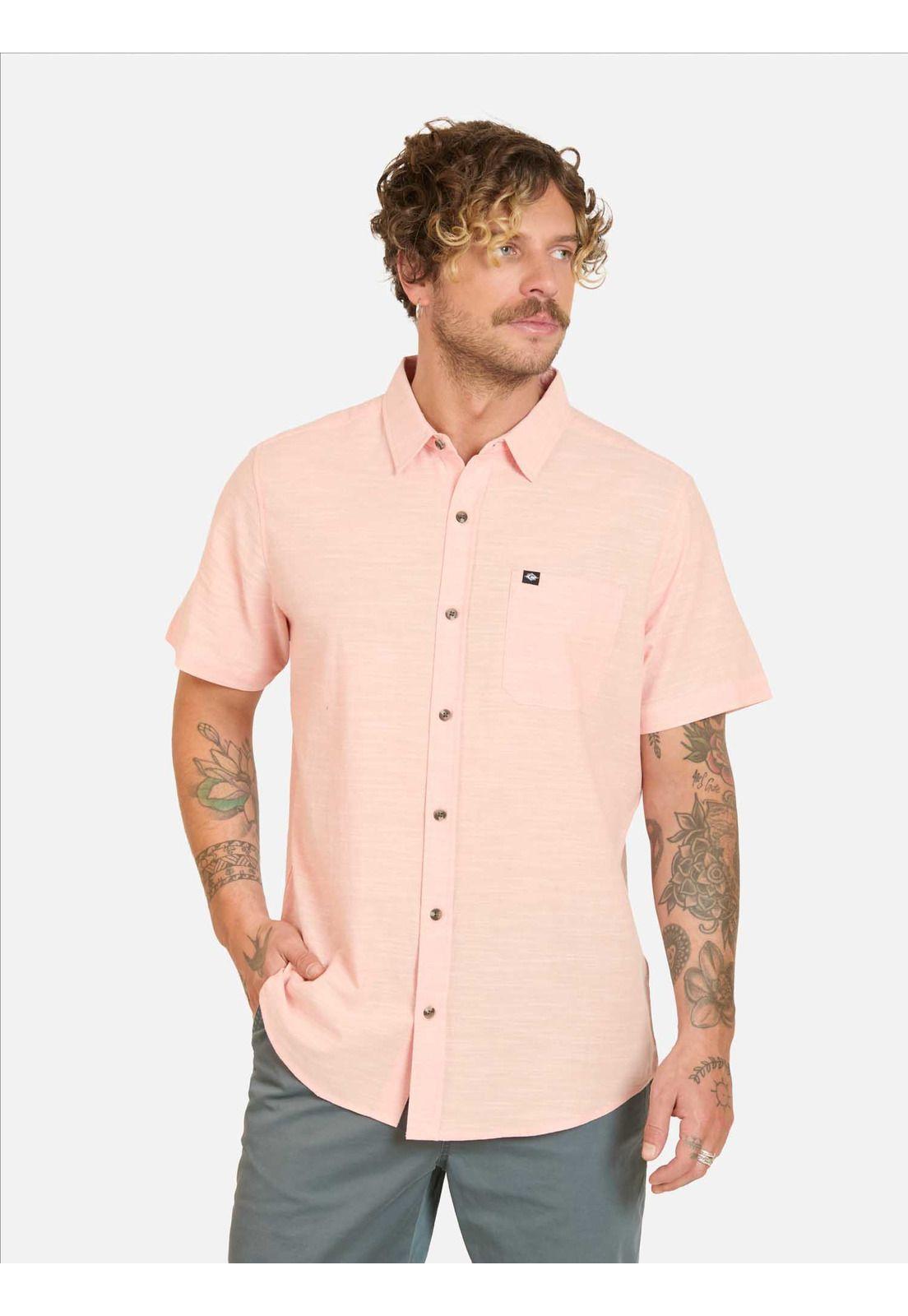 Camisa MC Coasttrip Rosado Hombre Rip Curl-0