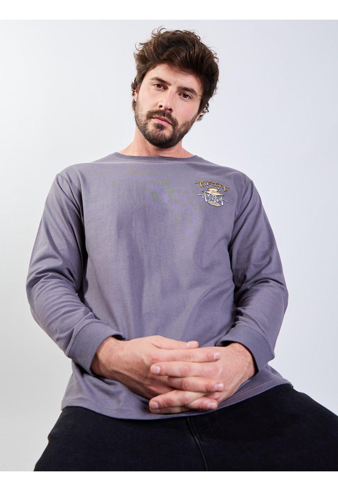 Polera ML Seaborn Gris Hombre Rip Curl-5