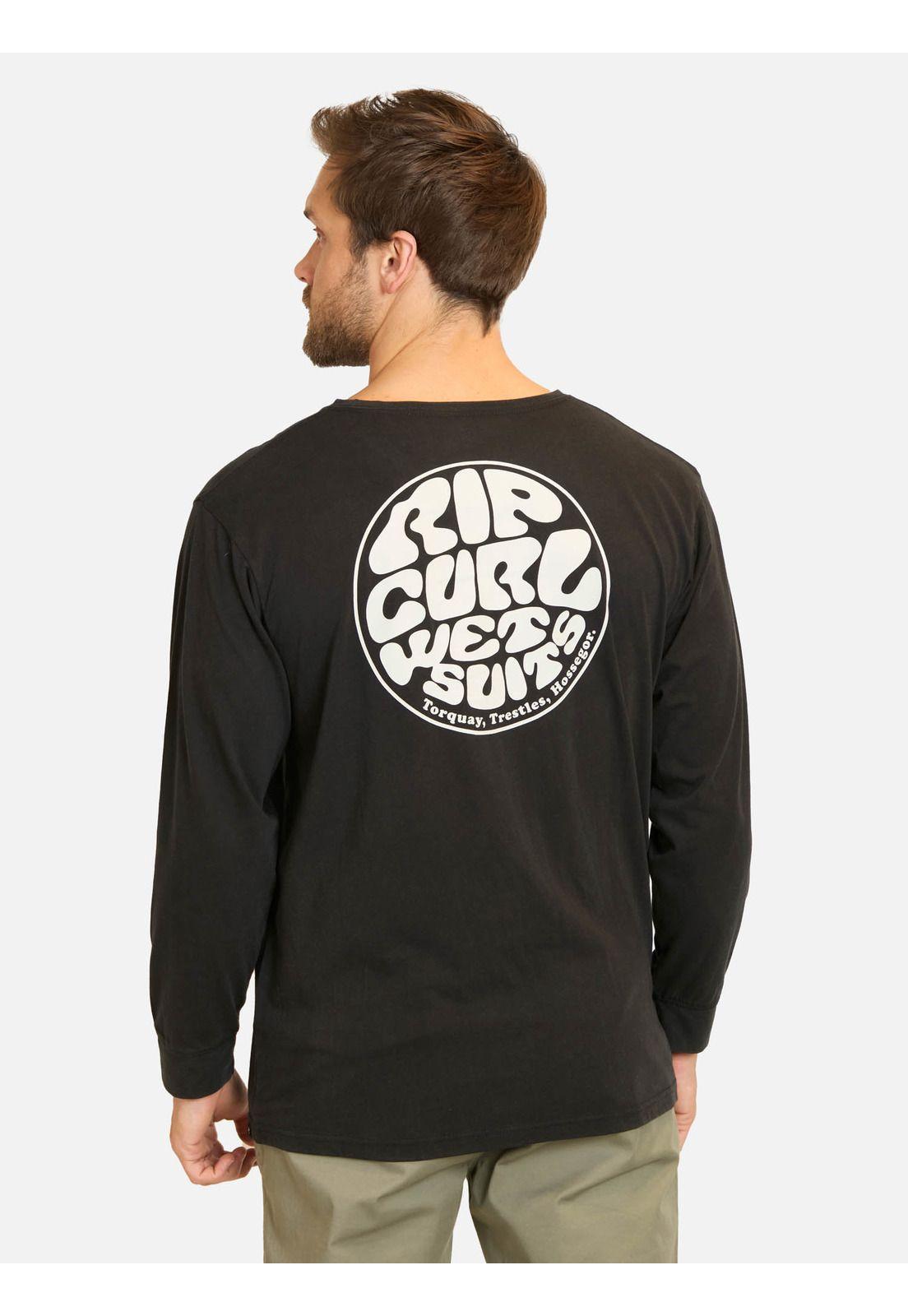 Polera ML Wetsuit logo Negro Hombre Rip Curl-1