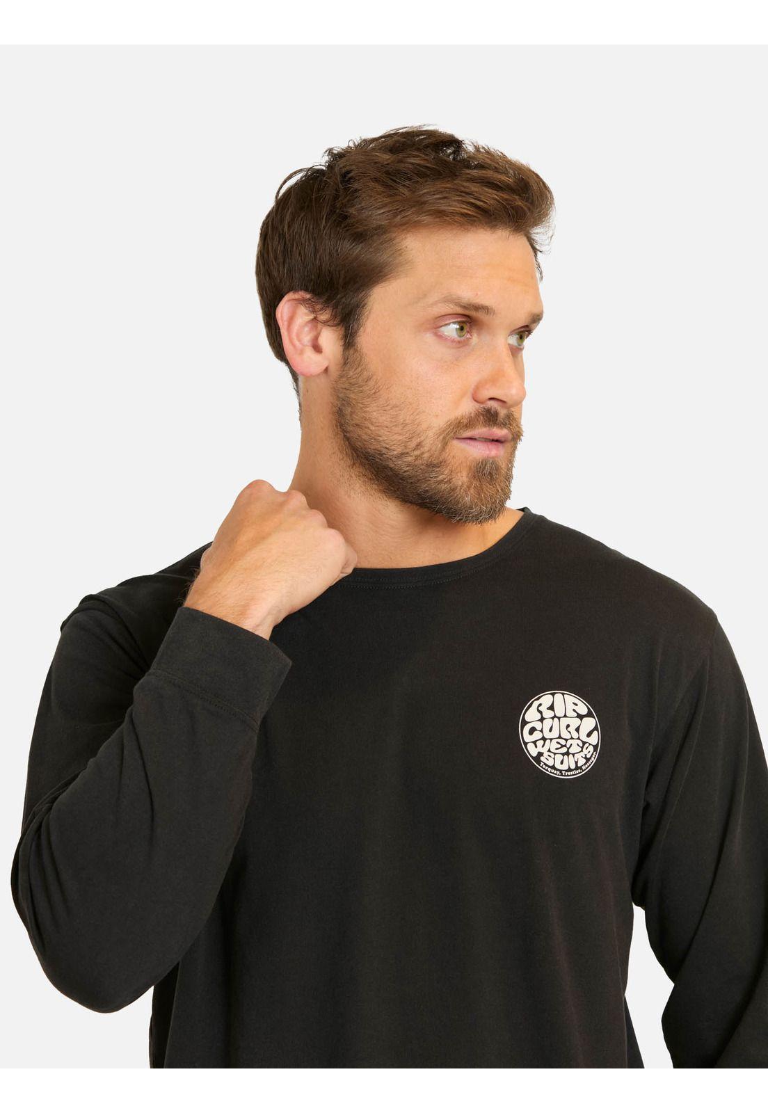 Polera ML Wetsuit logo Negro Hombre Rip Curl-2