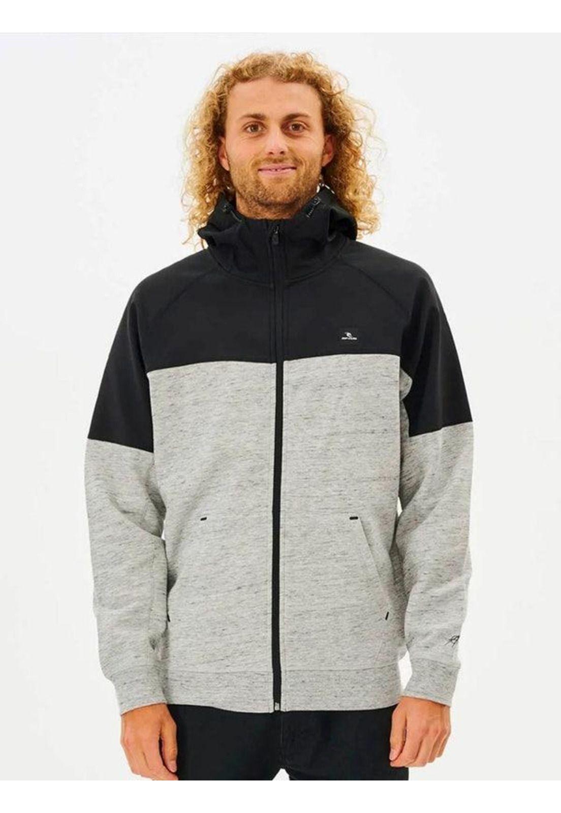 Poleron ANTI SERIES VIRAL ZIP THRU Hombre Gris Rip Curl-0
