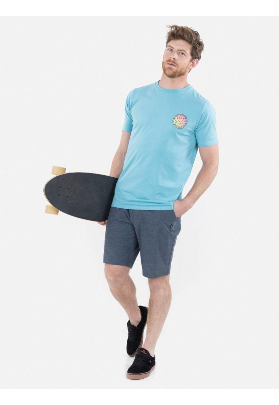 Polera DESTROY WETSUIT SS TEE Hombre Celeste Rip Curl-4