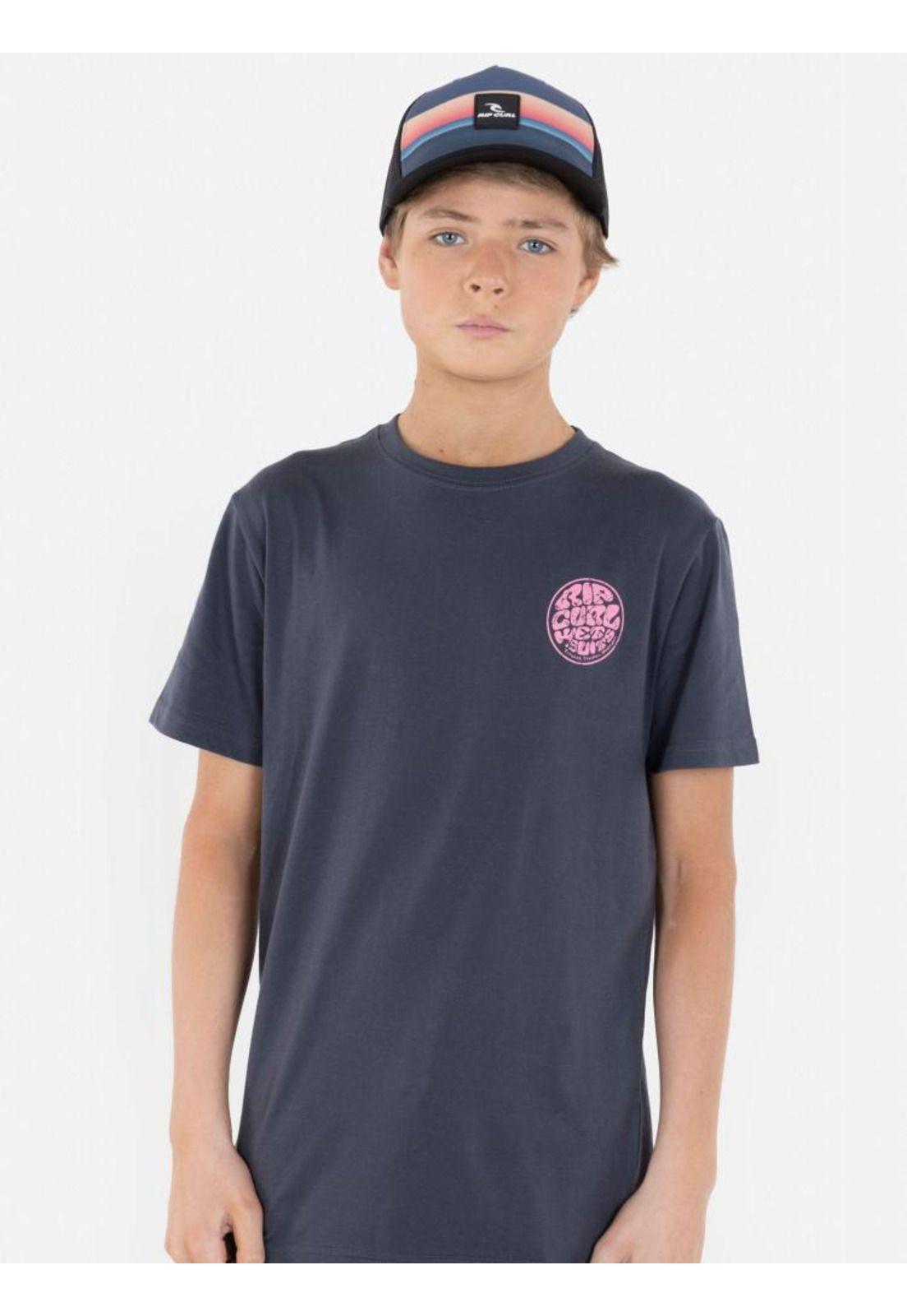 Polera Old Wetsuit SS TEE Juvenil Gris Oscuro Rip Curl-0