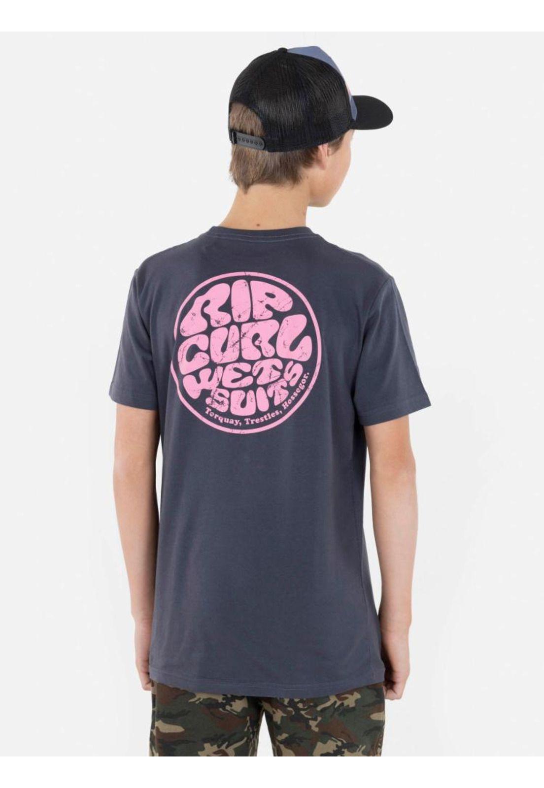 Polera Old Wetsuit SS TEE Juvenil Gris Oscuro Rip Curl-1