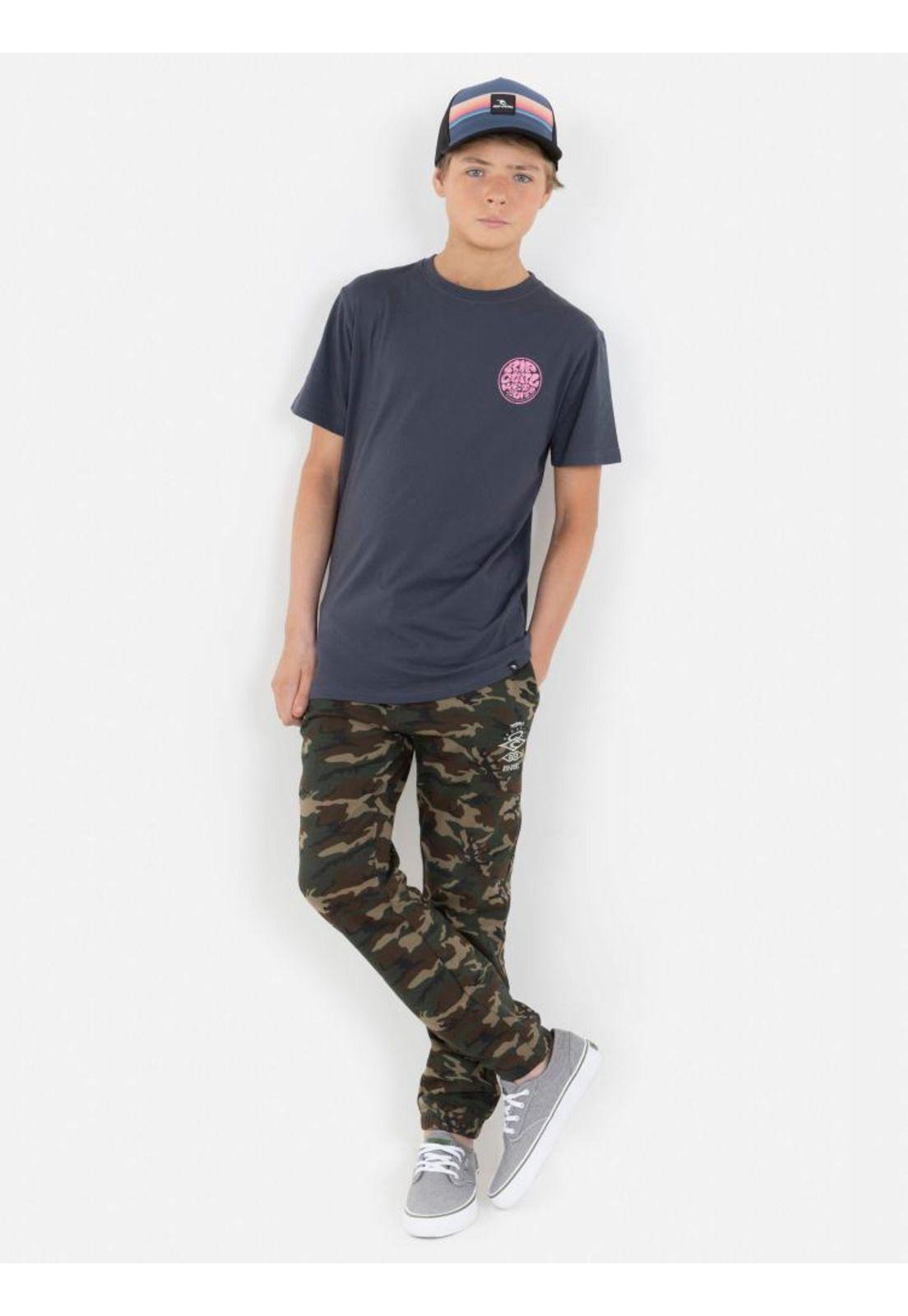 Polera Old Wetsuit SS TEE Juvenil Gris Oscuro Rip Curl-2