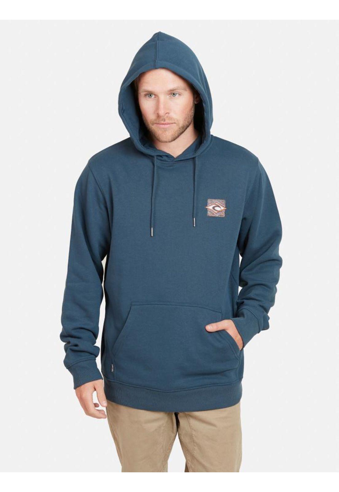 Poleron RC STONE HOOD Hombre Azul Marino Oscuro Rip Curl-0