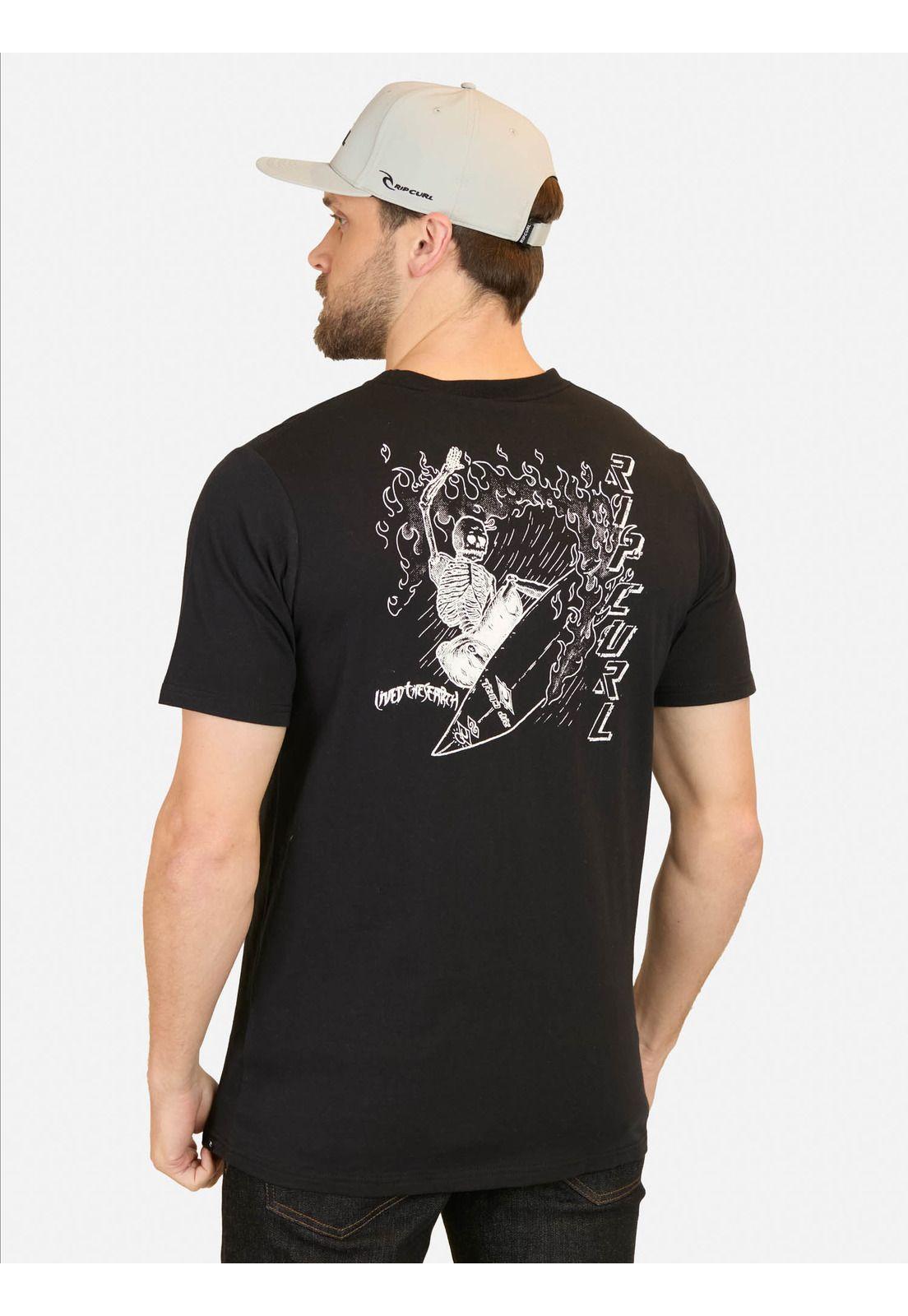 Polera MC Lived the search Negro Hombre Rip Curl-1