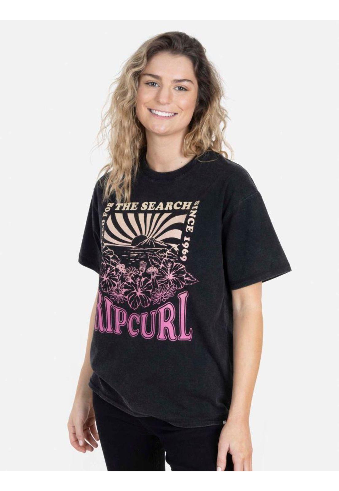 Polera SEARCHING FOR FLOWER MC Mujer Negro Rip Curl-0