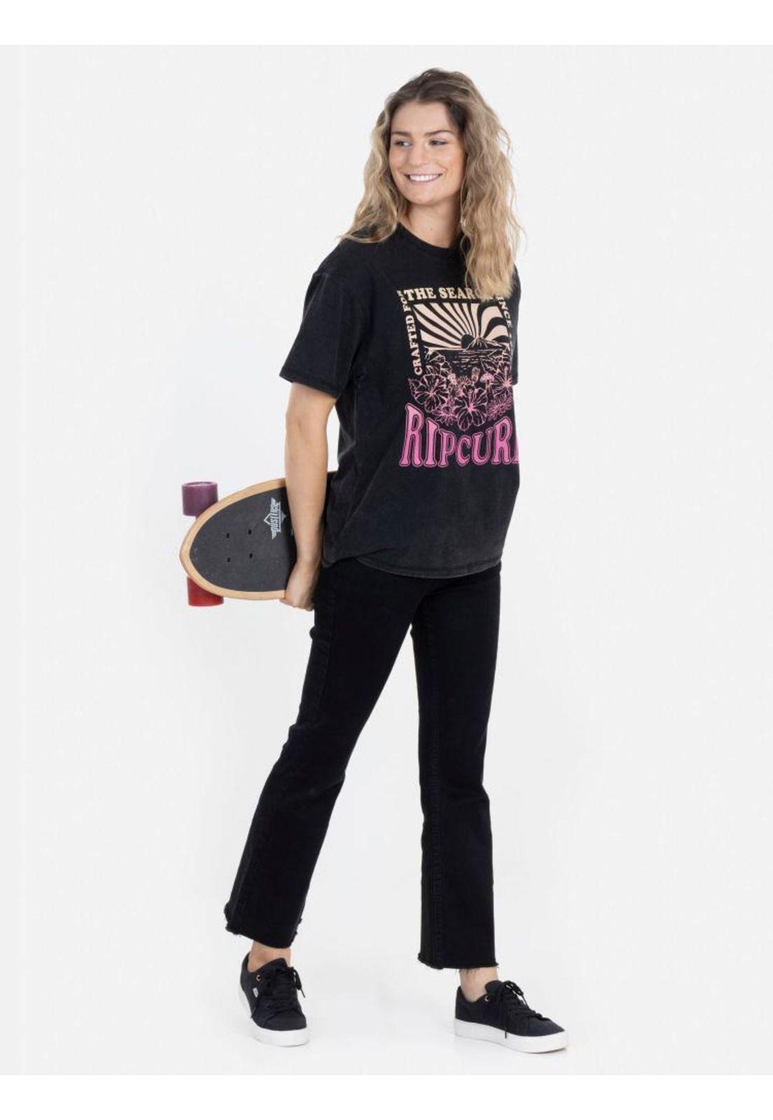 Polera SEARCHING FOR FLOWER MC Mujer Negro Rip Curl-2