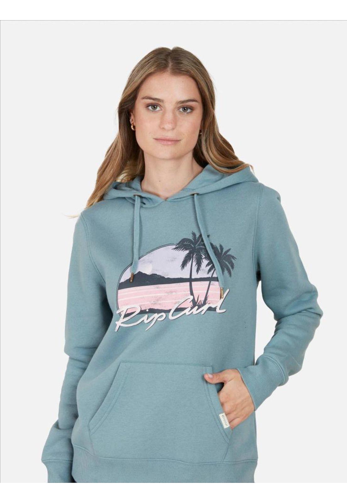 Poleron Canguro Beach Palms Mujer Azul Rip Curl-2