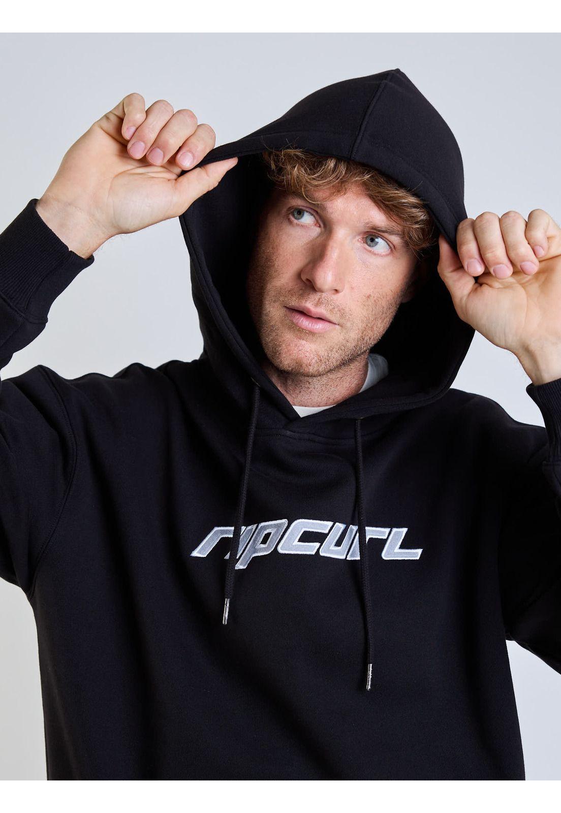 Poleron Canguro Tribal Negro Hombre Rip Curl-3