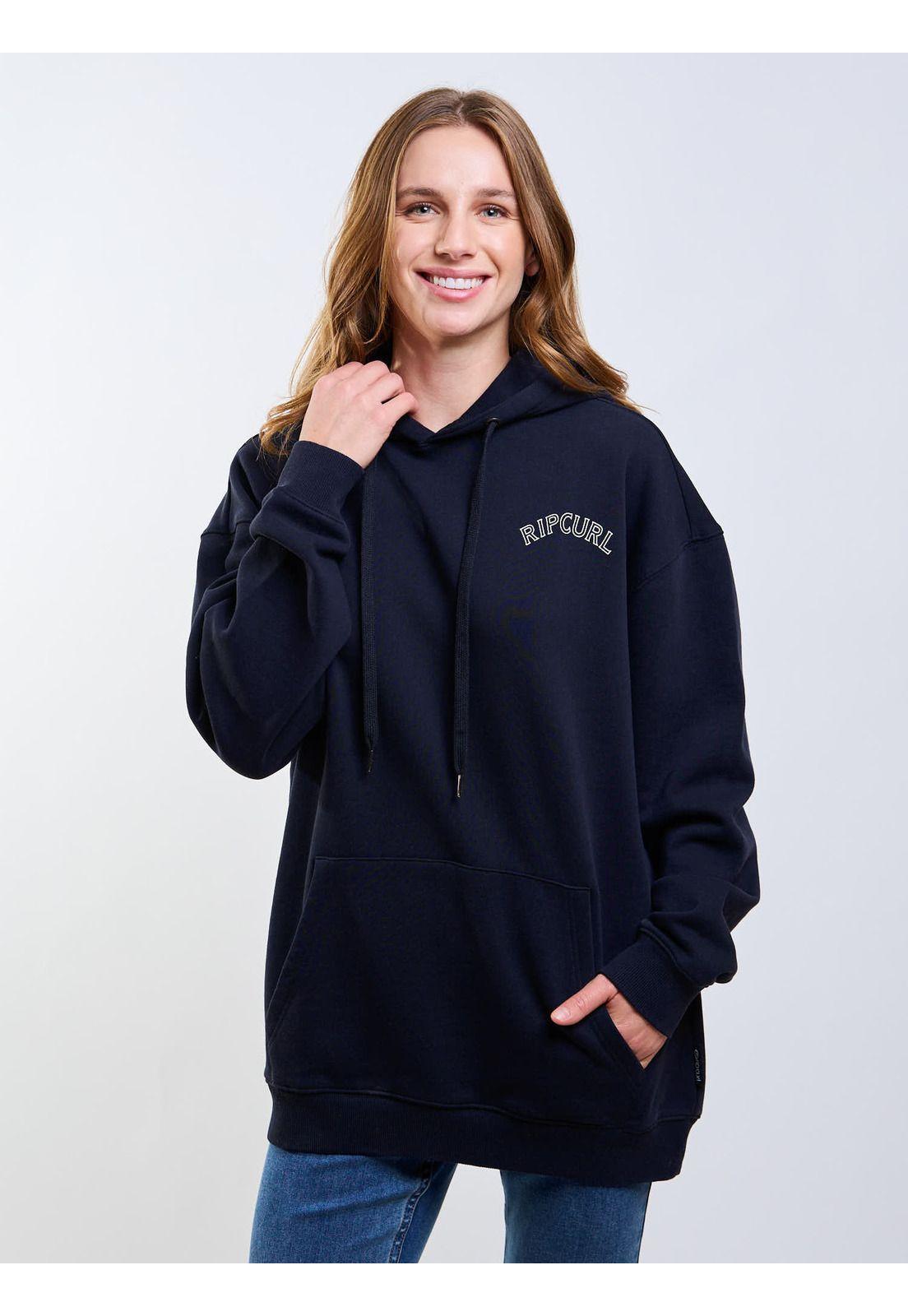 Poleron Canguro Solar Negro Mujer Rip Curl-5