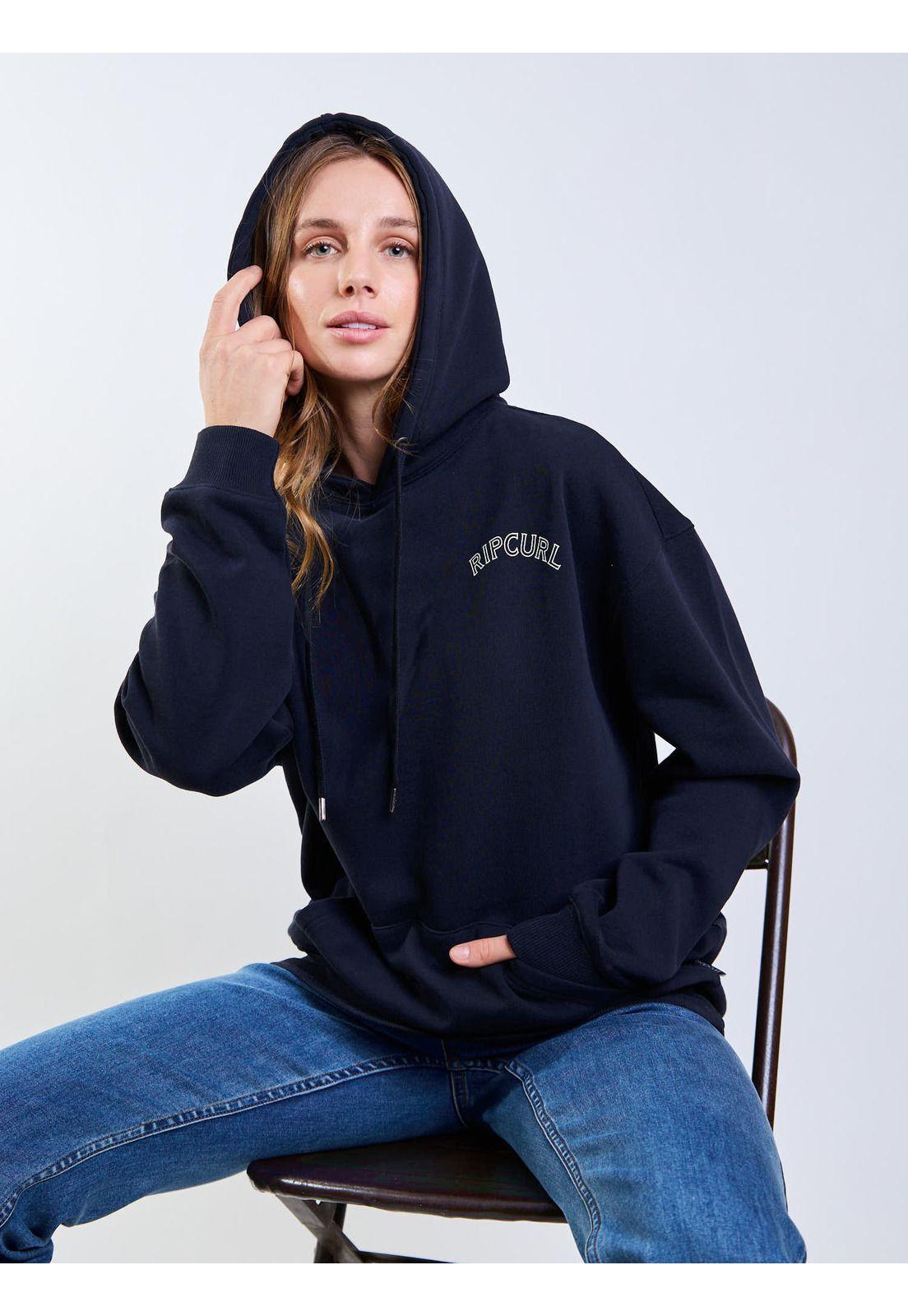 Poleron Canguro Solar Negro Mujer Rip Curl-6