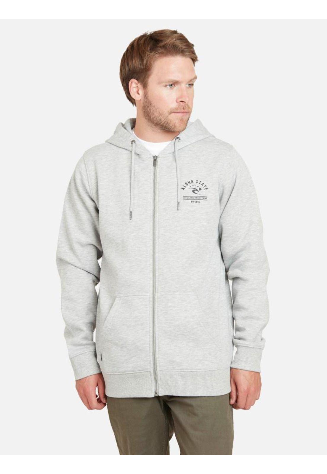 Poleron RC ALOHA STATE Hombre Gris Mezcla Rip Curl-0