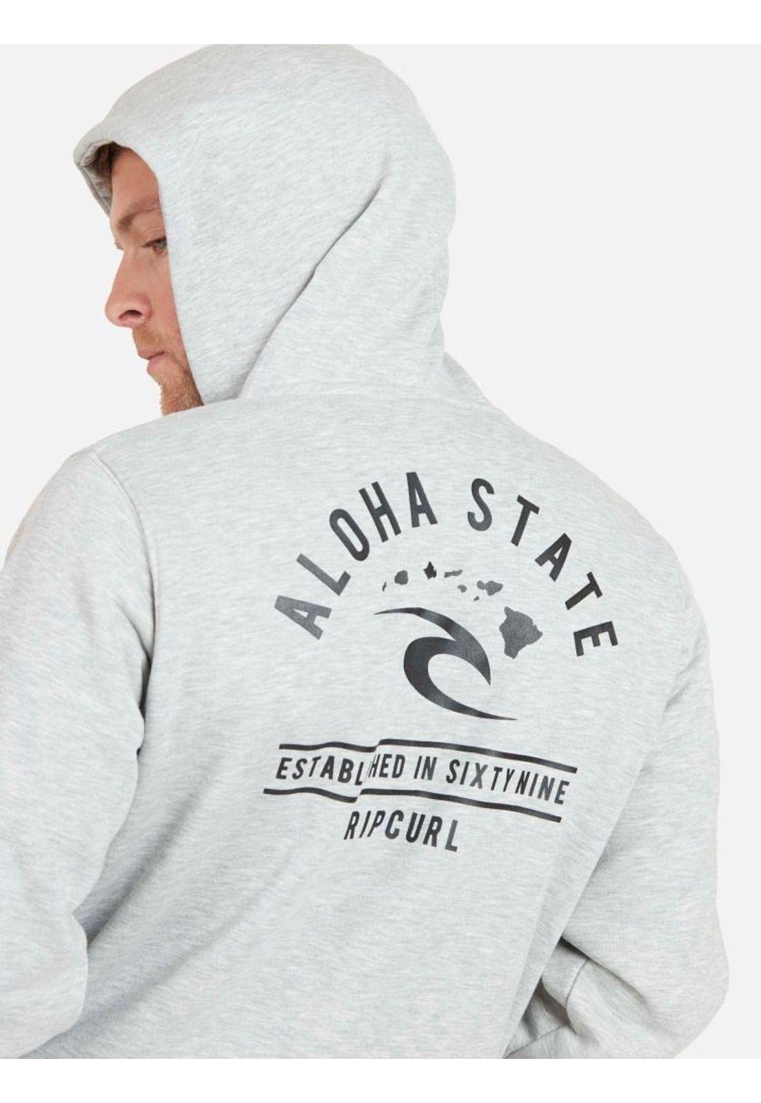 Poleron RC ALOHA STATE Hombre Gris Mezcla Rip Curl-3