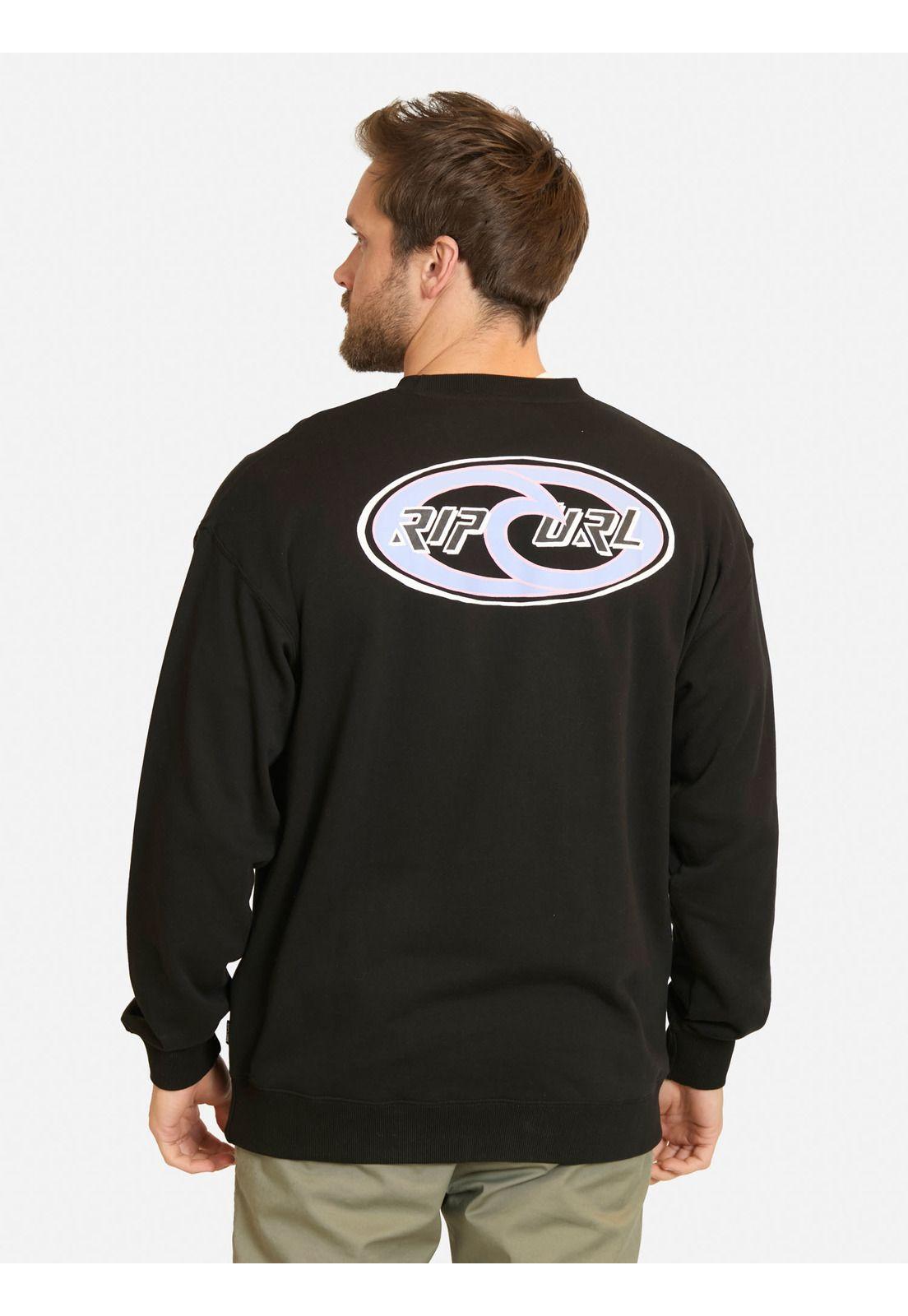 Poleron CR Rituals Ovals Crew Negro Hombre Rip Curl-1