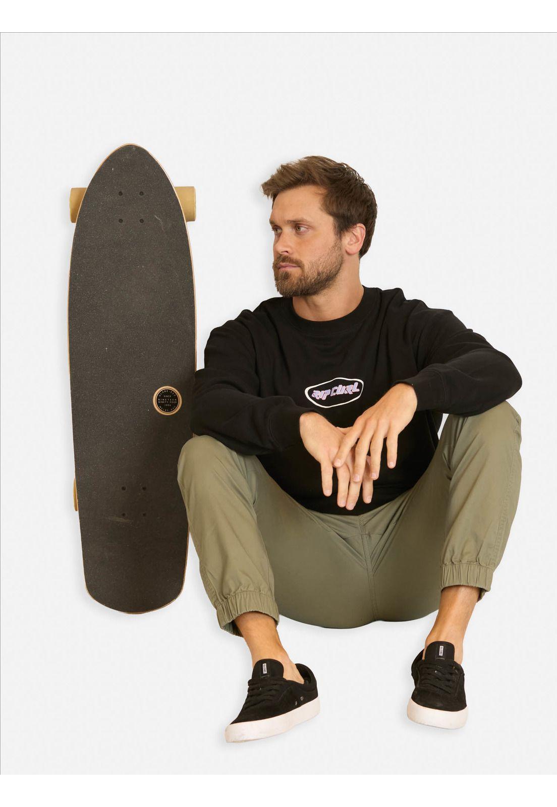 Poleron CR Rituals Ovals Crew Negro Hombre Rip Curl-3