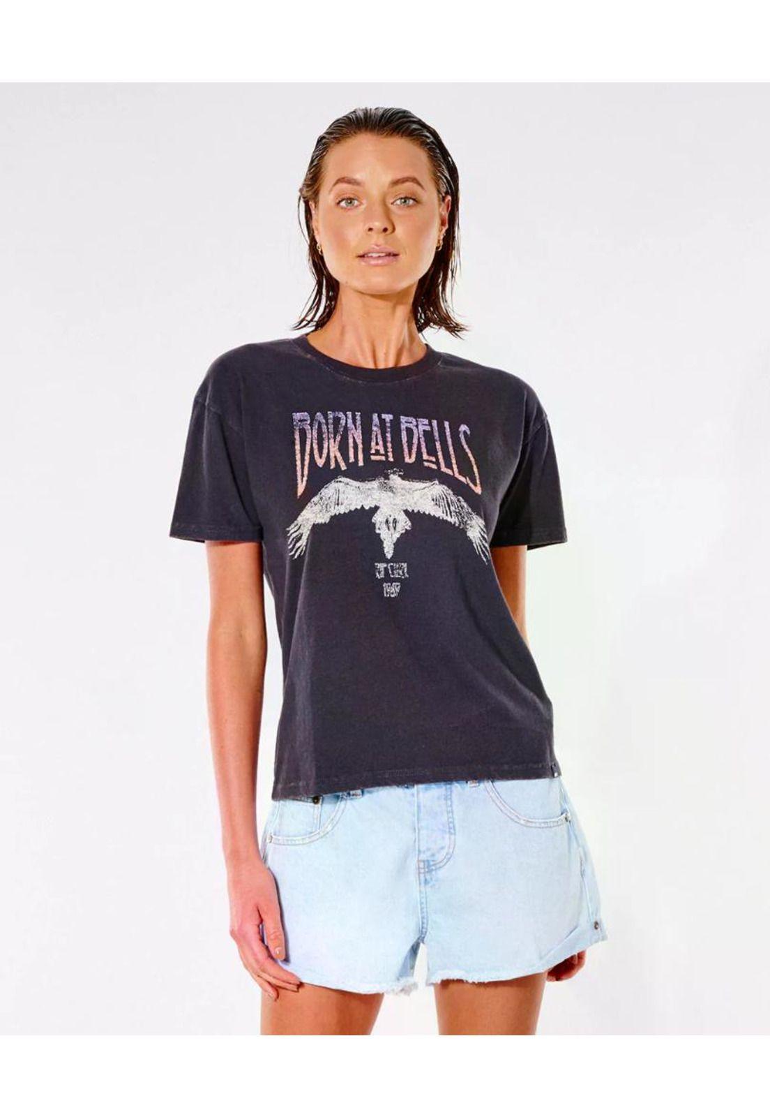 Polera BELLS RELAXED TEE Mujer Negro Rip Curl-0