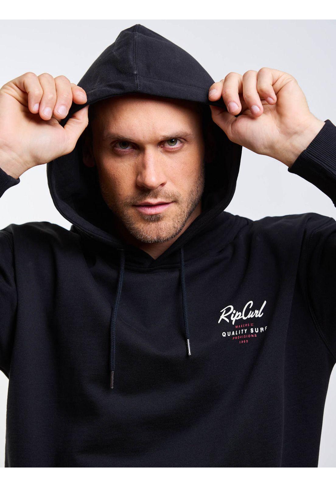 Poleron Canguro Stoke Negro Hombre Rip Curl-4