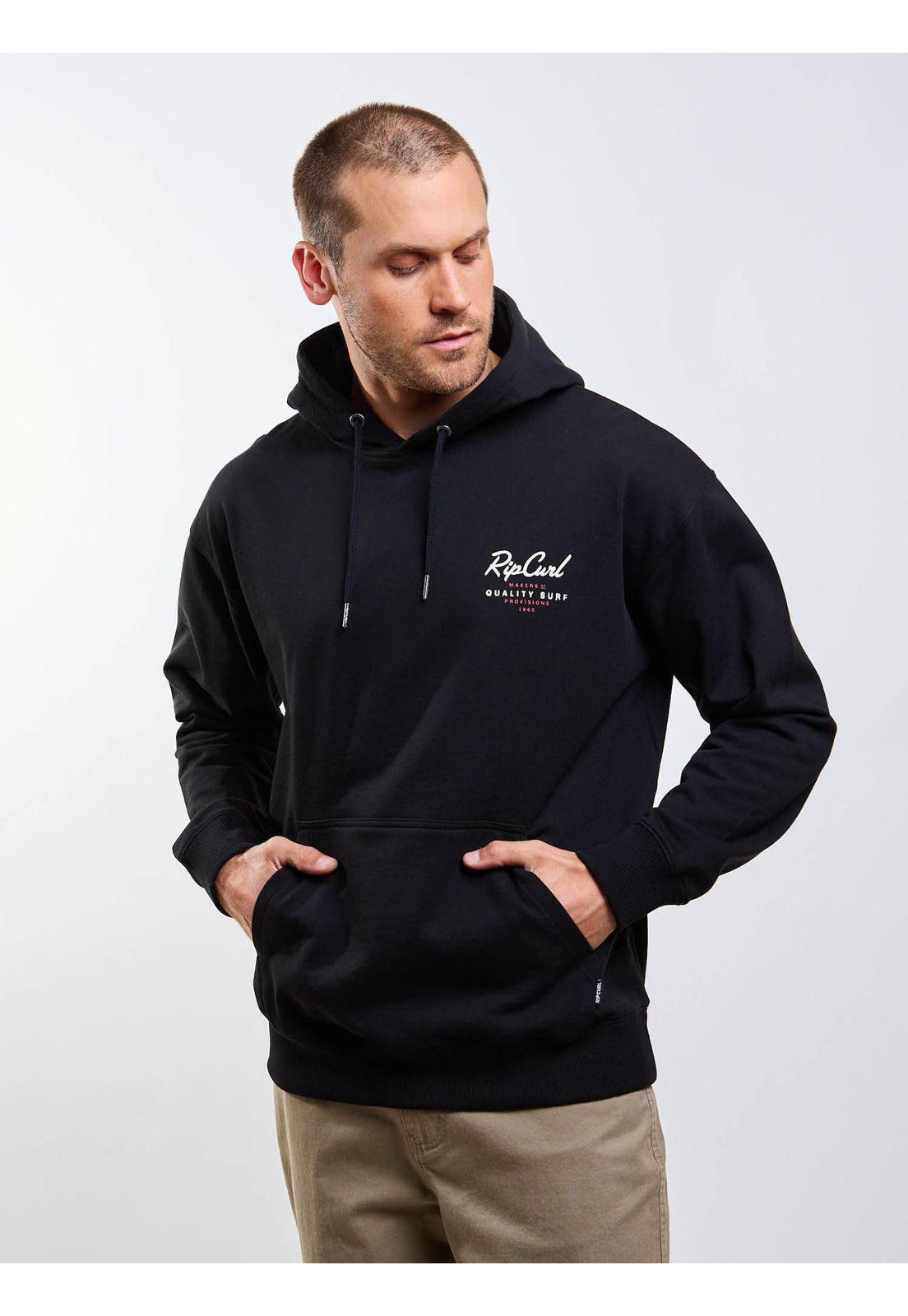 Poleron Canguro Stoke Negro Hombre Rip Curl-5