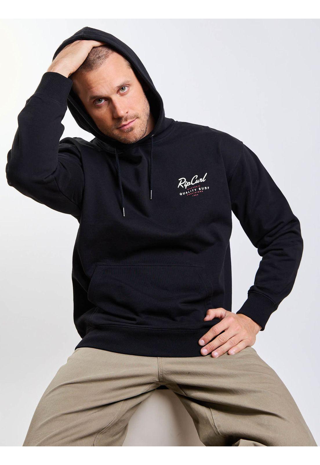 Poleron Canguro Stoke Negro Hombre Rip Curl-6
