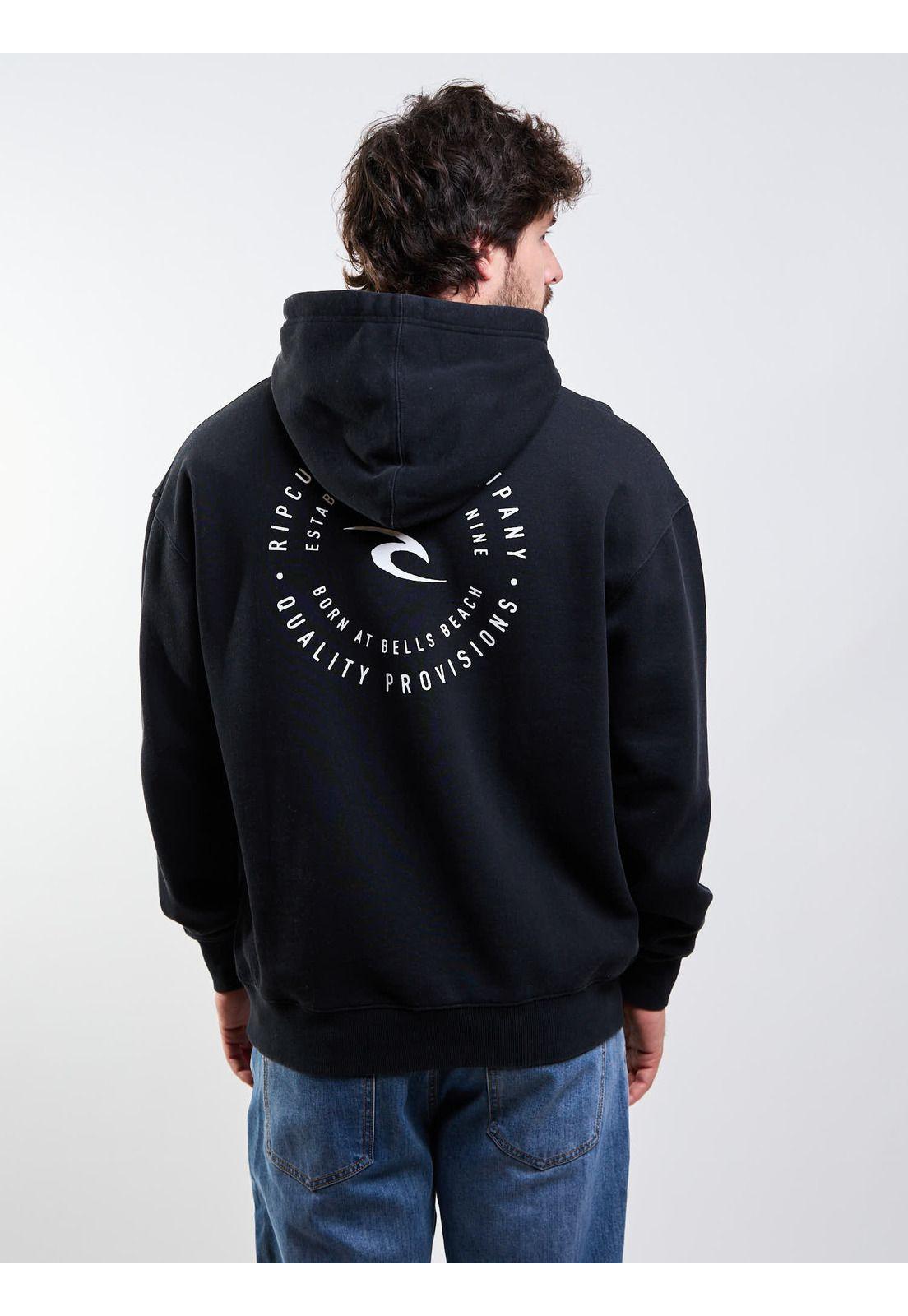 Poleron Canguro Lafken Negro Hombre Rip Curl-1