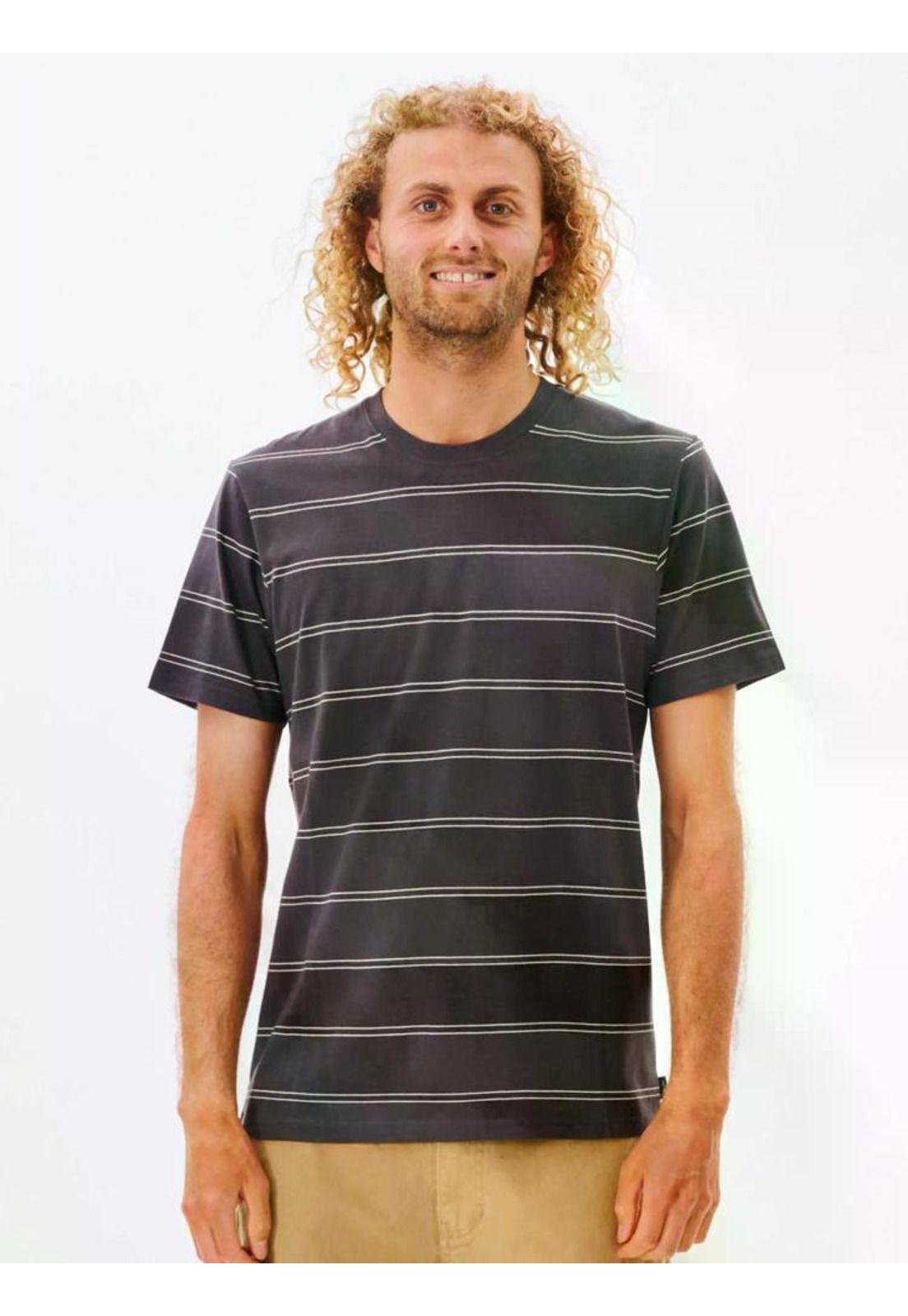 Polera PLAIN STRIPE TEE Hombre Azul Rip Curl-0