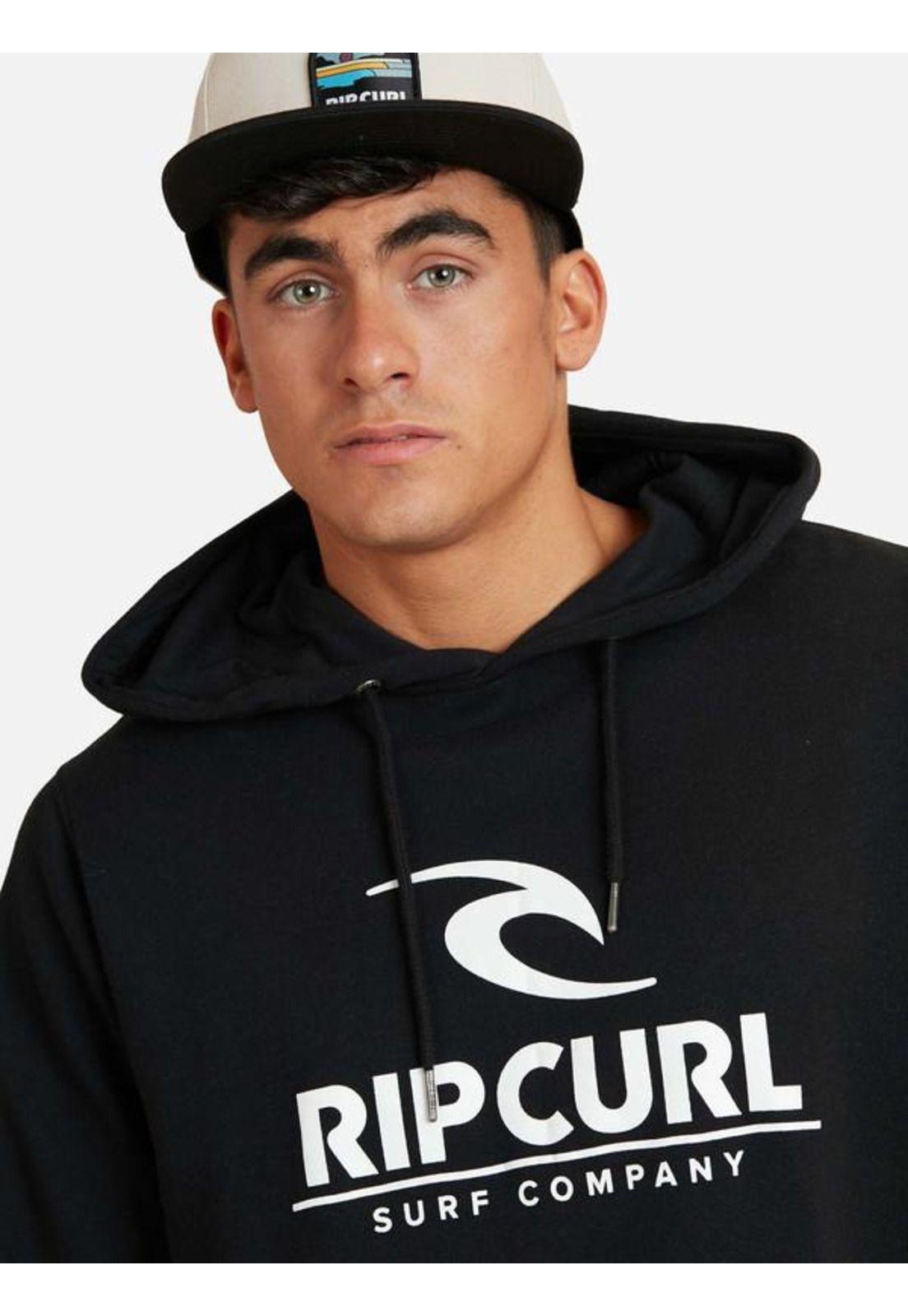 Poleron Canguro Negro Hombre Ripcurl-2