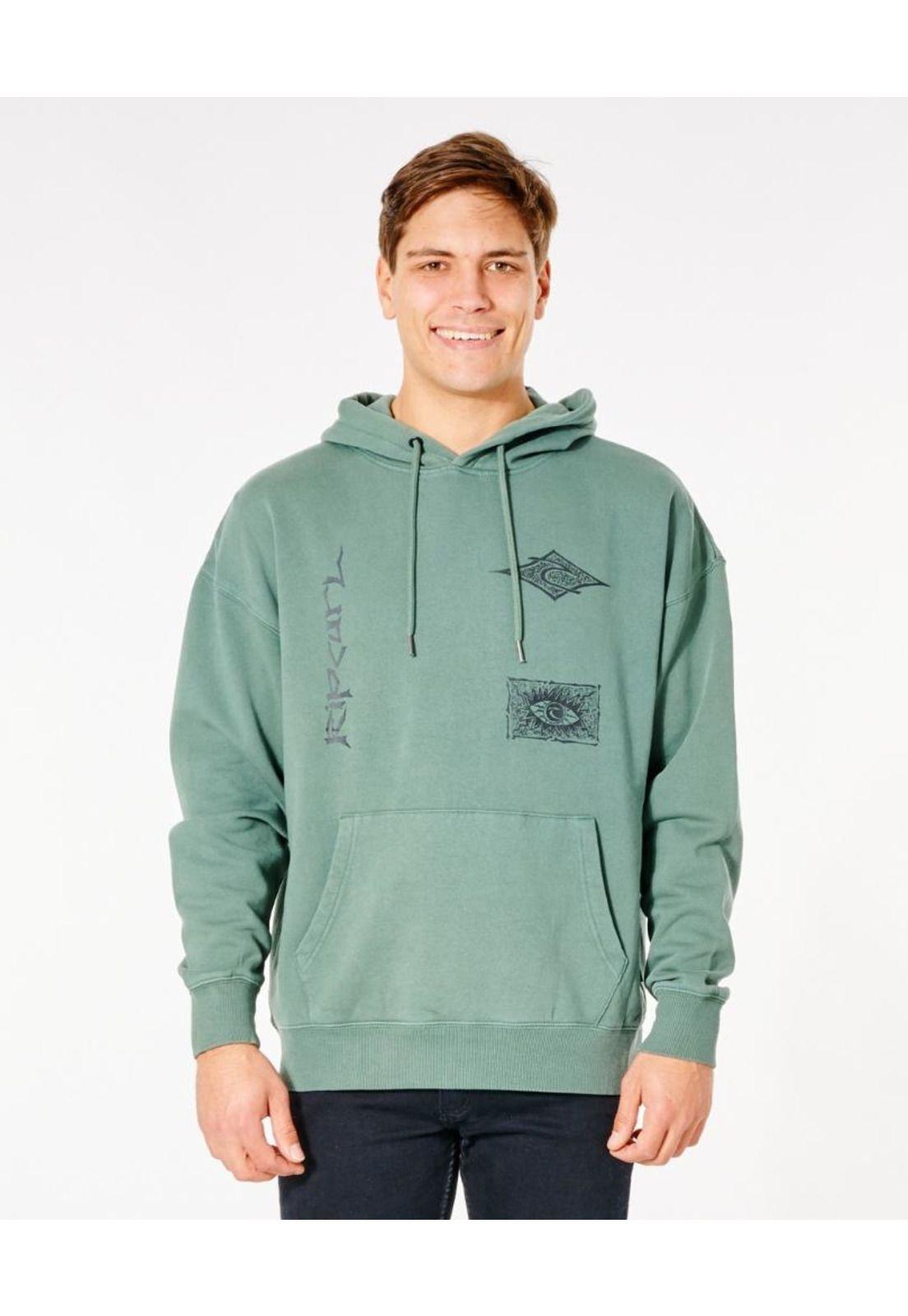 Poleron Canguro SAVAGE CUTS HOOD Hombre Verde Rip Curl-0