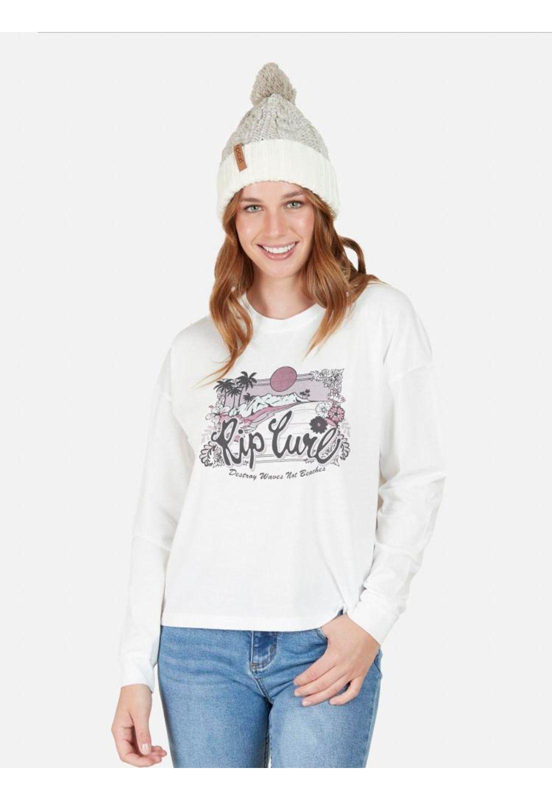 Polera ML Destroy Waves Mujer Blanco Rip Curl-0