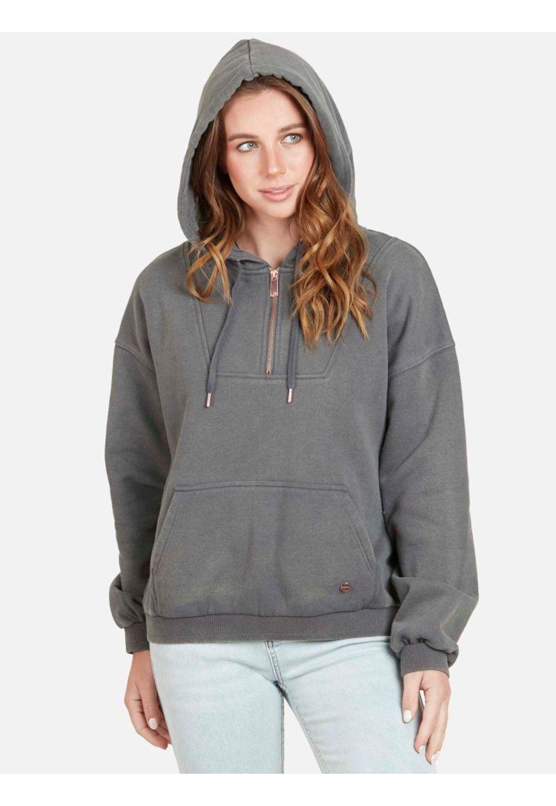 Poleron OUTLANDER RIP Mujer Gris Oscuro Rip Curl-0