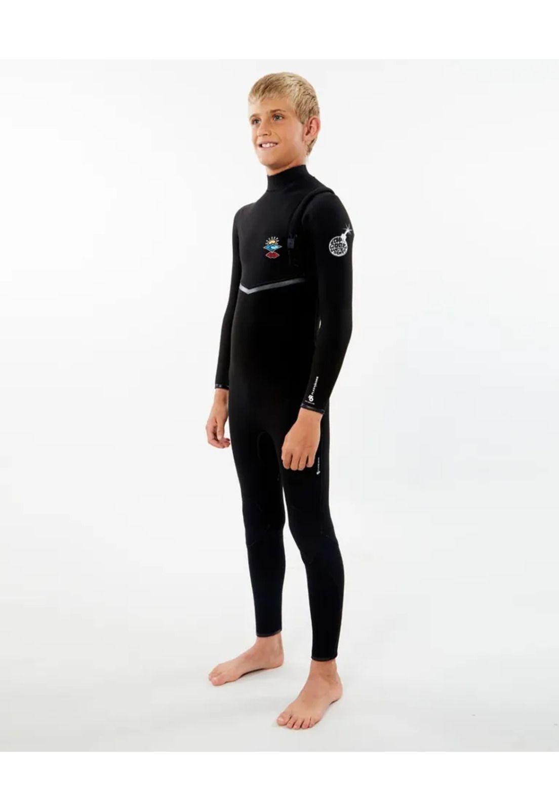 Traje de Agua JUNIOR FLASHBOMB 4/3 MM CHEST ZIP Niño Negro Rip Curl-3