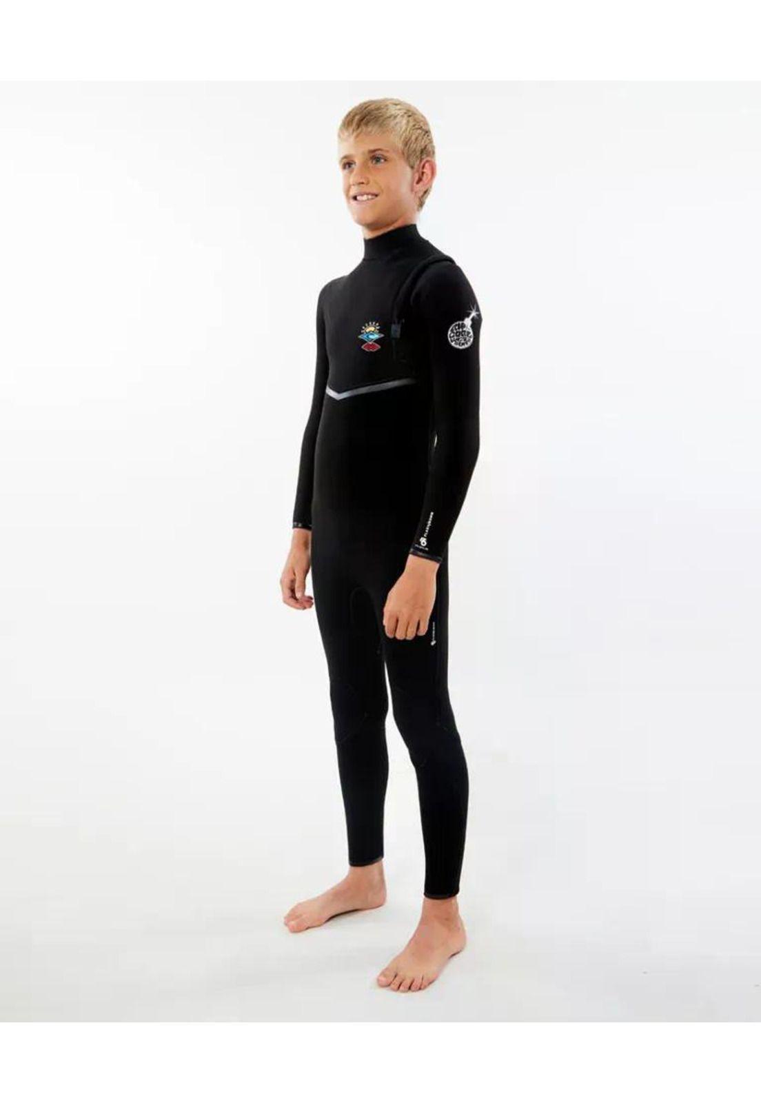 Traje de Agua JUNIOR FLASHBOMB 4/3 MM CHEST ZIP Niño Negro Rip Curl-3