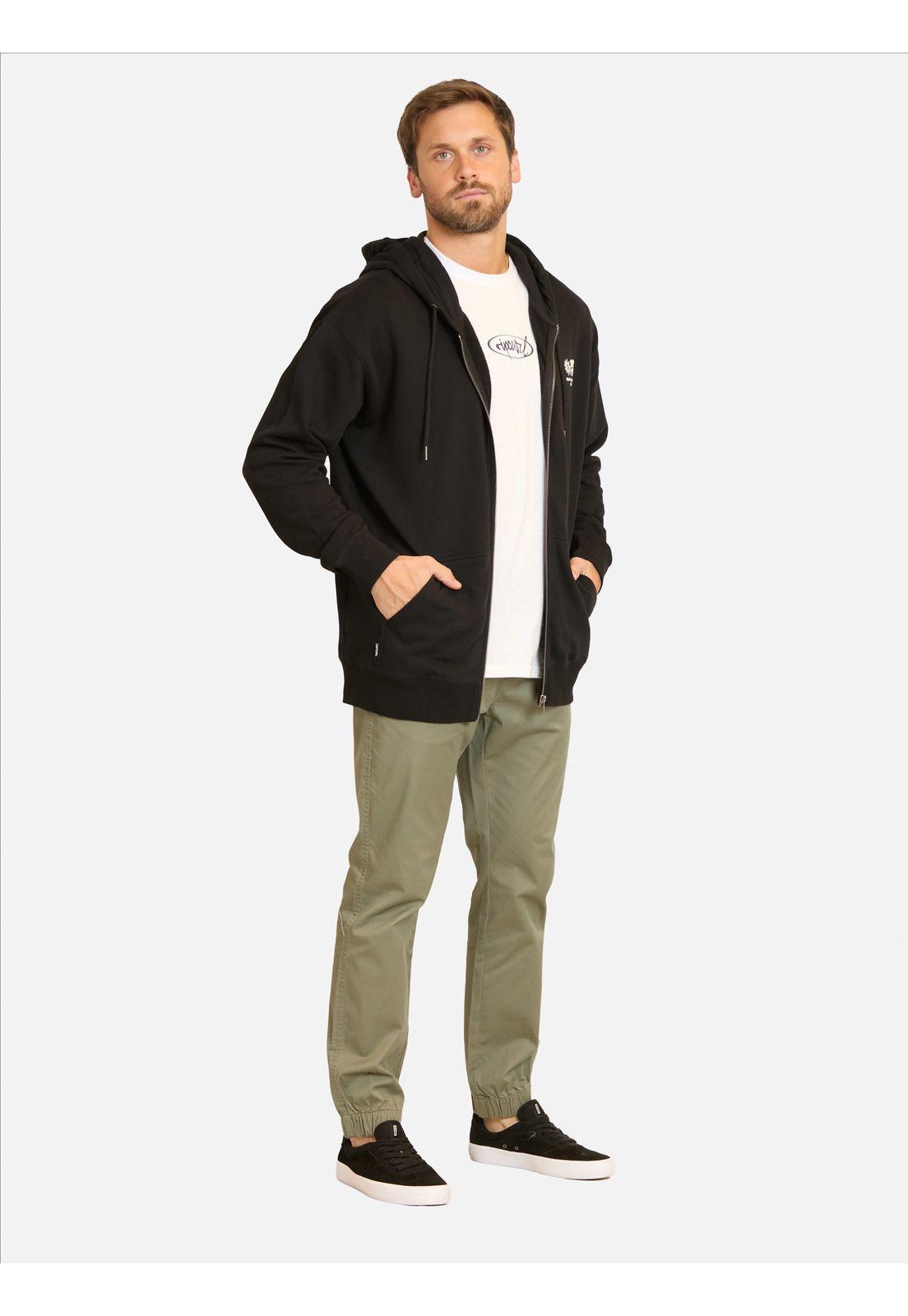 Poleron FZ Pacific Rinse Glass Off Negro Hombre Rip Curl-3