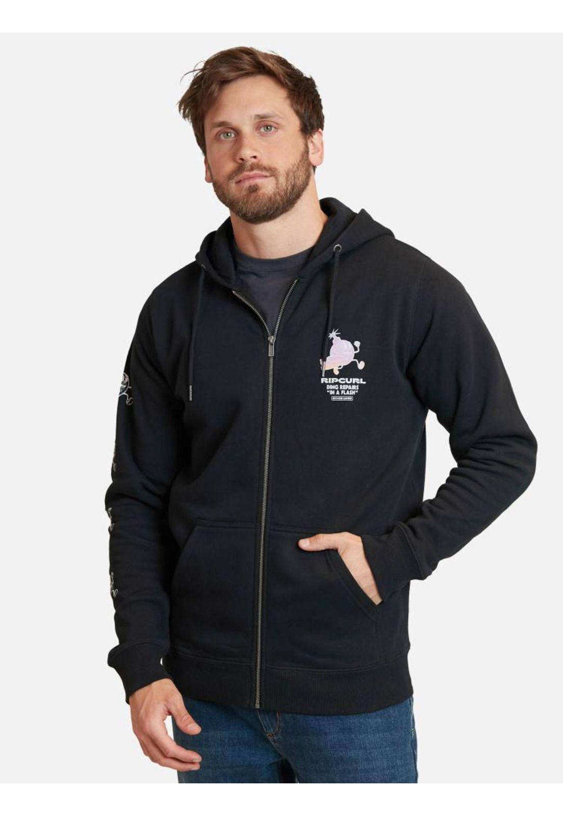 Poleron In A Flash Full Negro Hombre Rip Curl-0