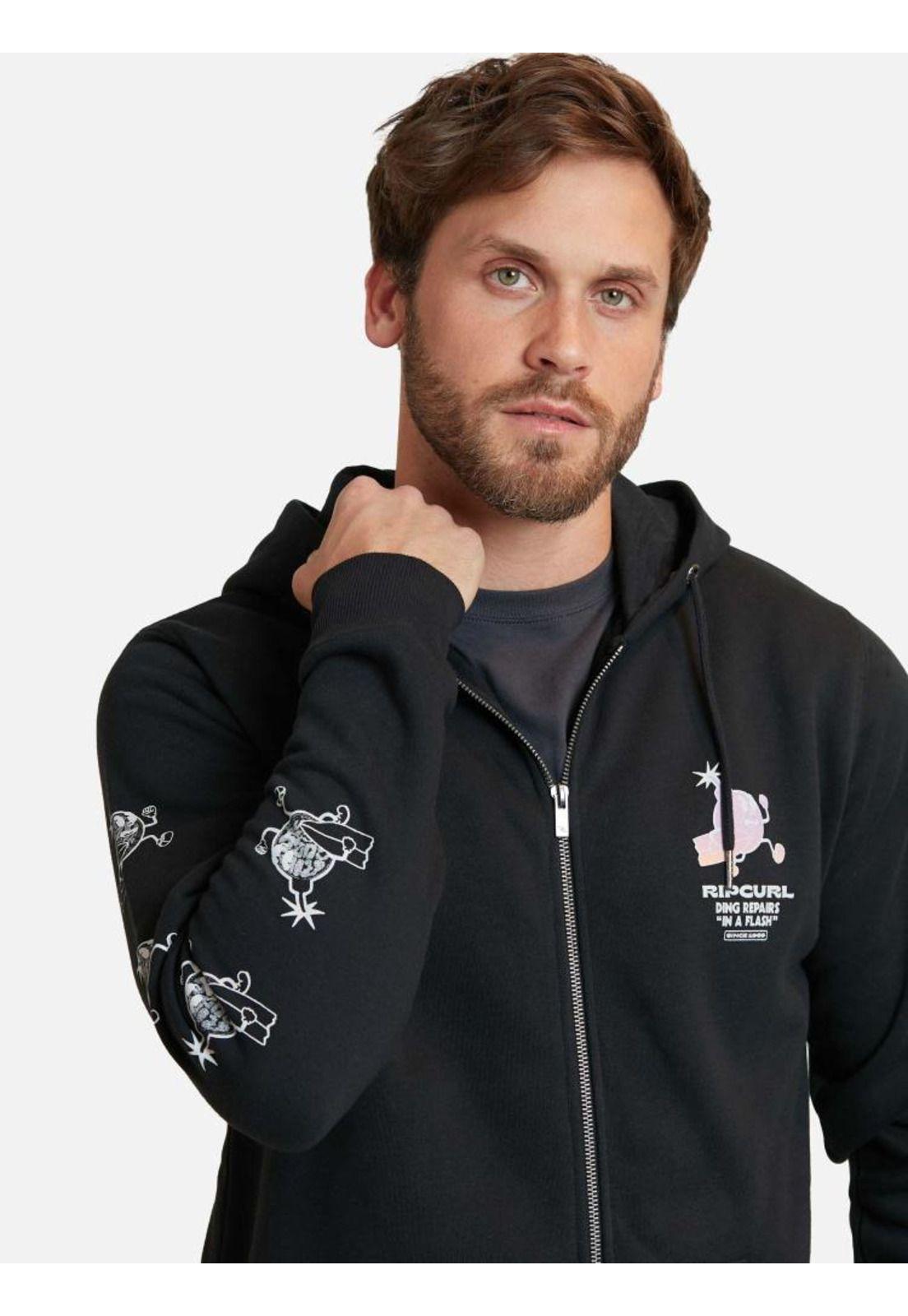 Poleron In A Flash Full Negro Hombre Rip Curl-2