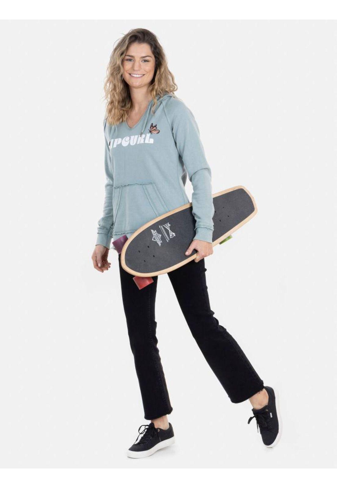 Poleron LITTLE BUTTERFLY SALMON Mujer Celeste Rip Curl-1