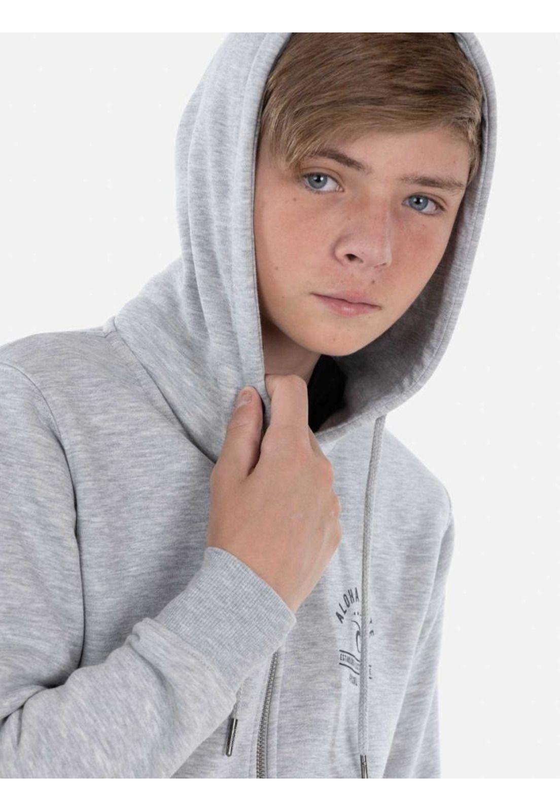 Poleron RC ALOHA STATE Juvenil Gris Mezcla Rip Curl-3