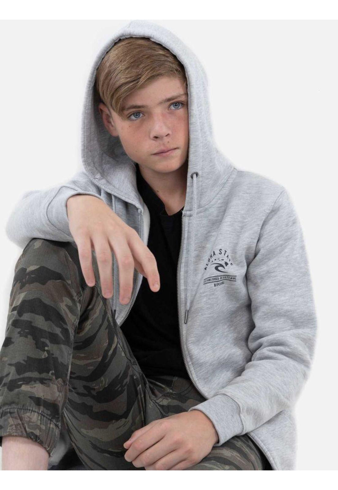 Poleron RC ALOHA STATE Juvenil Gris Mezcla Rip Curl-4