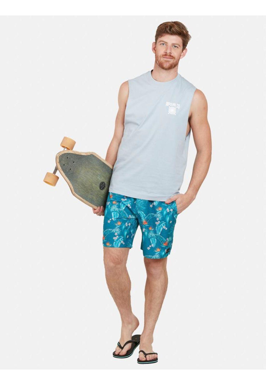 Polera COSMIC BURST MUSCLE Hombre Celeste Rip Curl-4