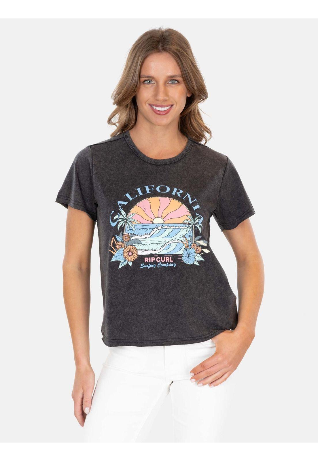 Polera M/C California Ride Negro Mujer Rip Curl-0