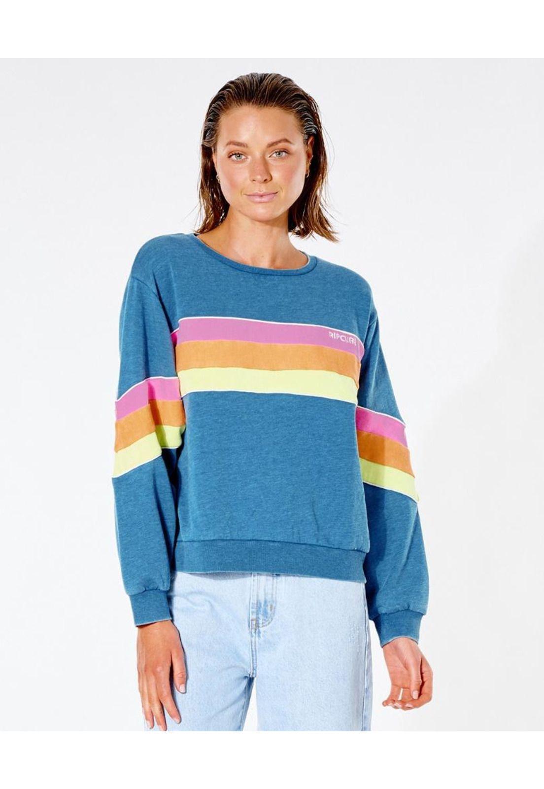 Poleron CR GOLDEN STATE CREW Mujer Azul Rip Curl-0