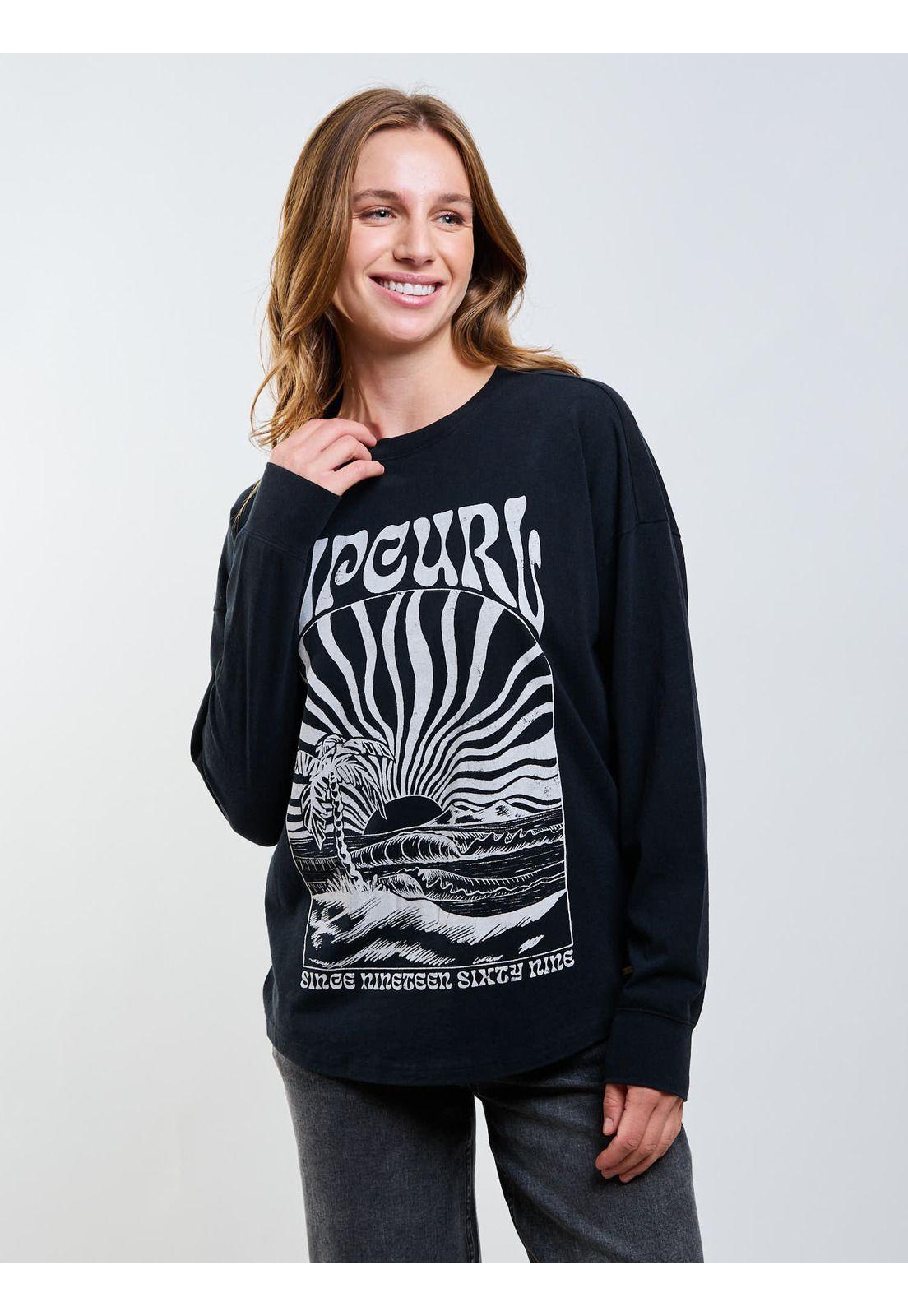 Polera ML Swell Negro Mujer Rip Curl-5