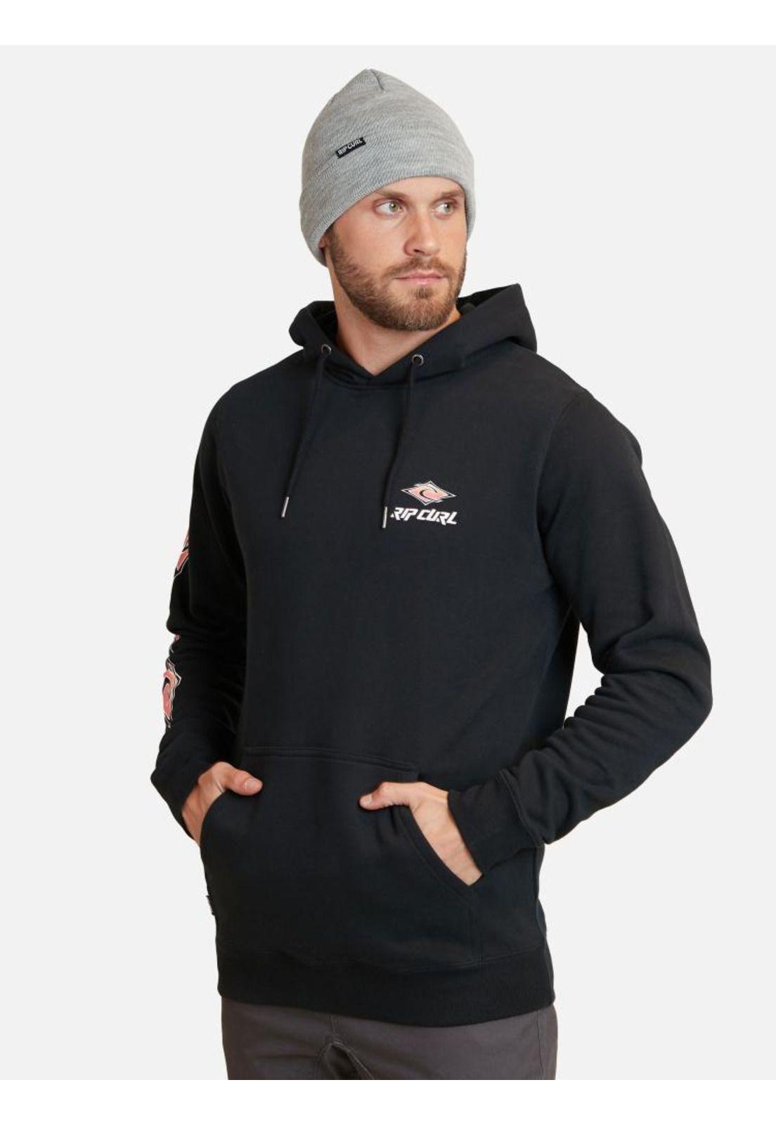 Poleron Retro RC wave Hoodie Negro Hombre Rip Curl-0