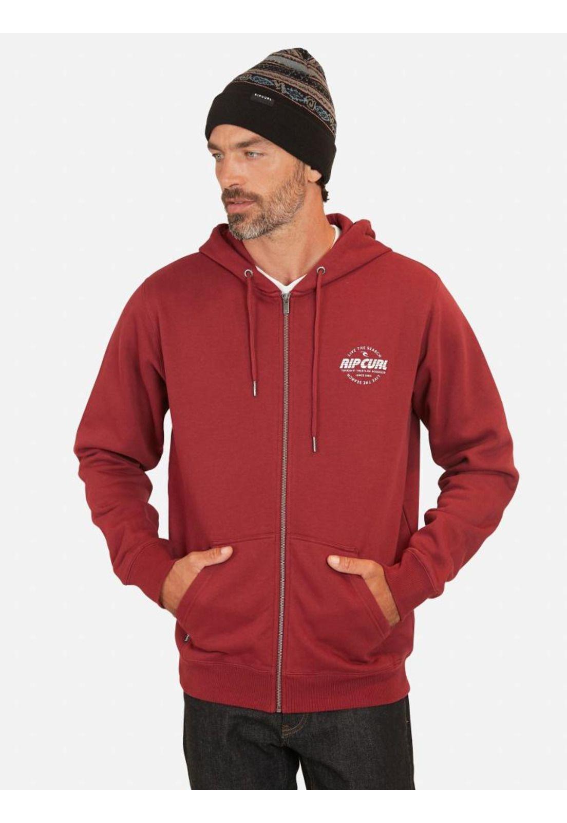 Poleron Live The Search Full Zip Burdeo Hombre Rip Curl-0