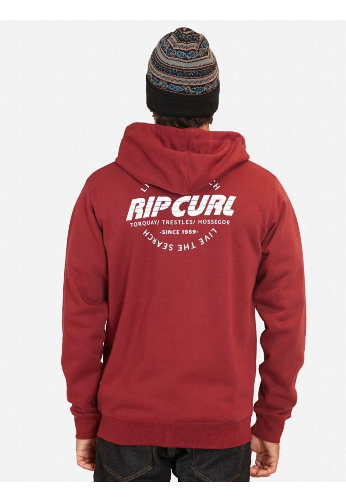 Poleron Live The Search Full Zip Burdeo Hombre Rip Curl-1