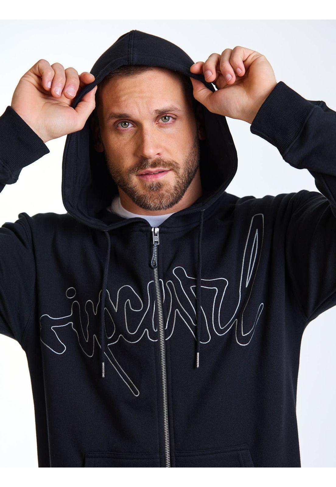 Poleron FZ Shoreline Negro Hombre Rip Curl-4
