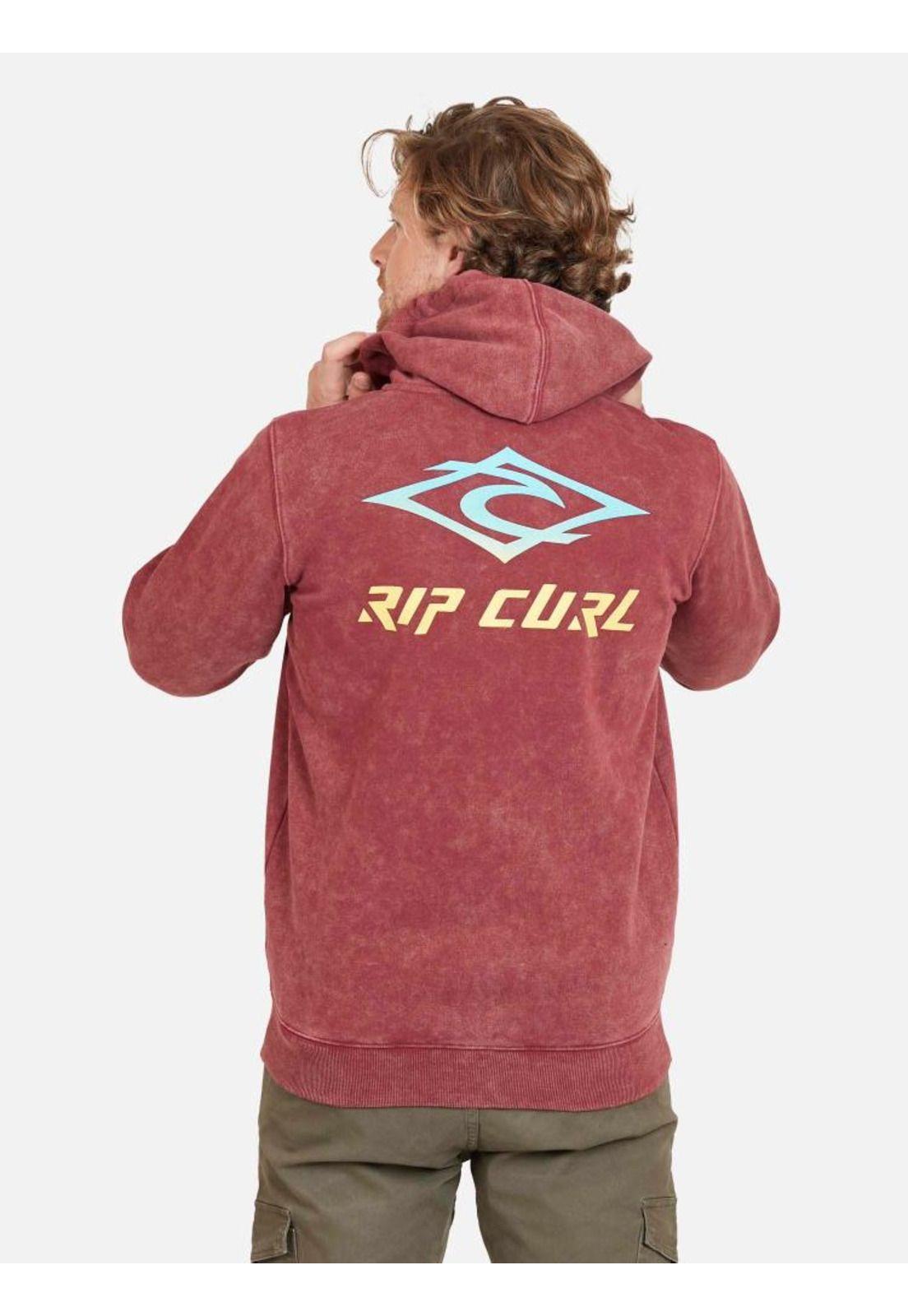 Poleron THE SEARCH FZ Hombre Rojo Oscuro Rip Curl-1